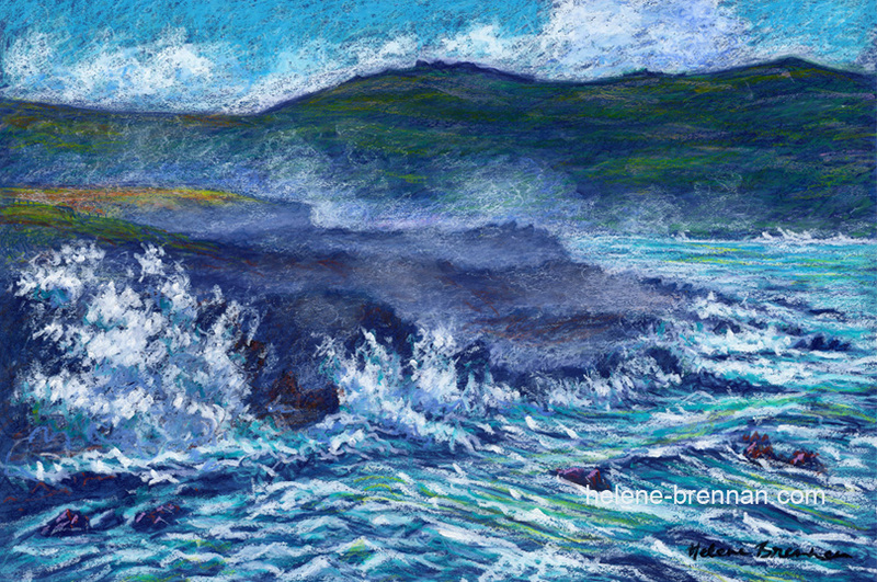 Atlantic Turbulence, Clogher Painting:: Oil Pastel