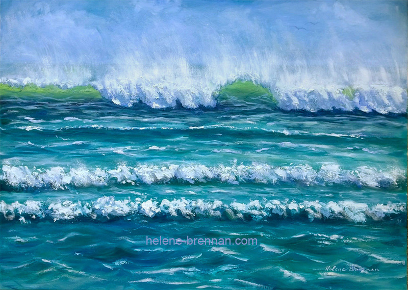 Windy Surf Spray Oil on Canvas