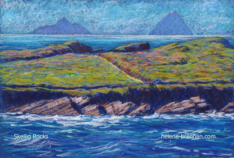 Skellig Rocks 026 Painting:: Oil Pastel